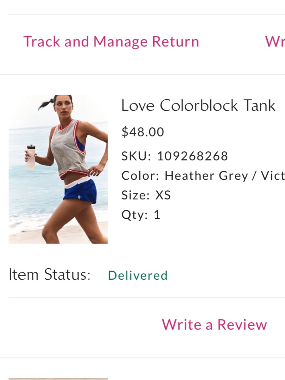 FP Movement by Free People Heather Grey & Victory Red Colorblock Tank